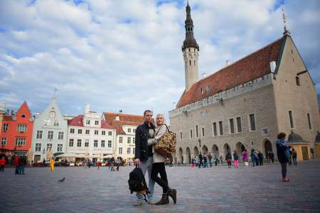 happy couple found a photographer in Tallinn Estonia